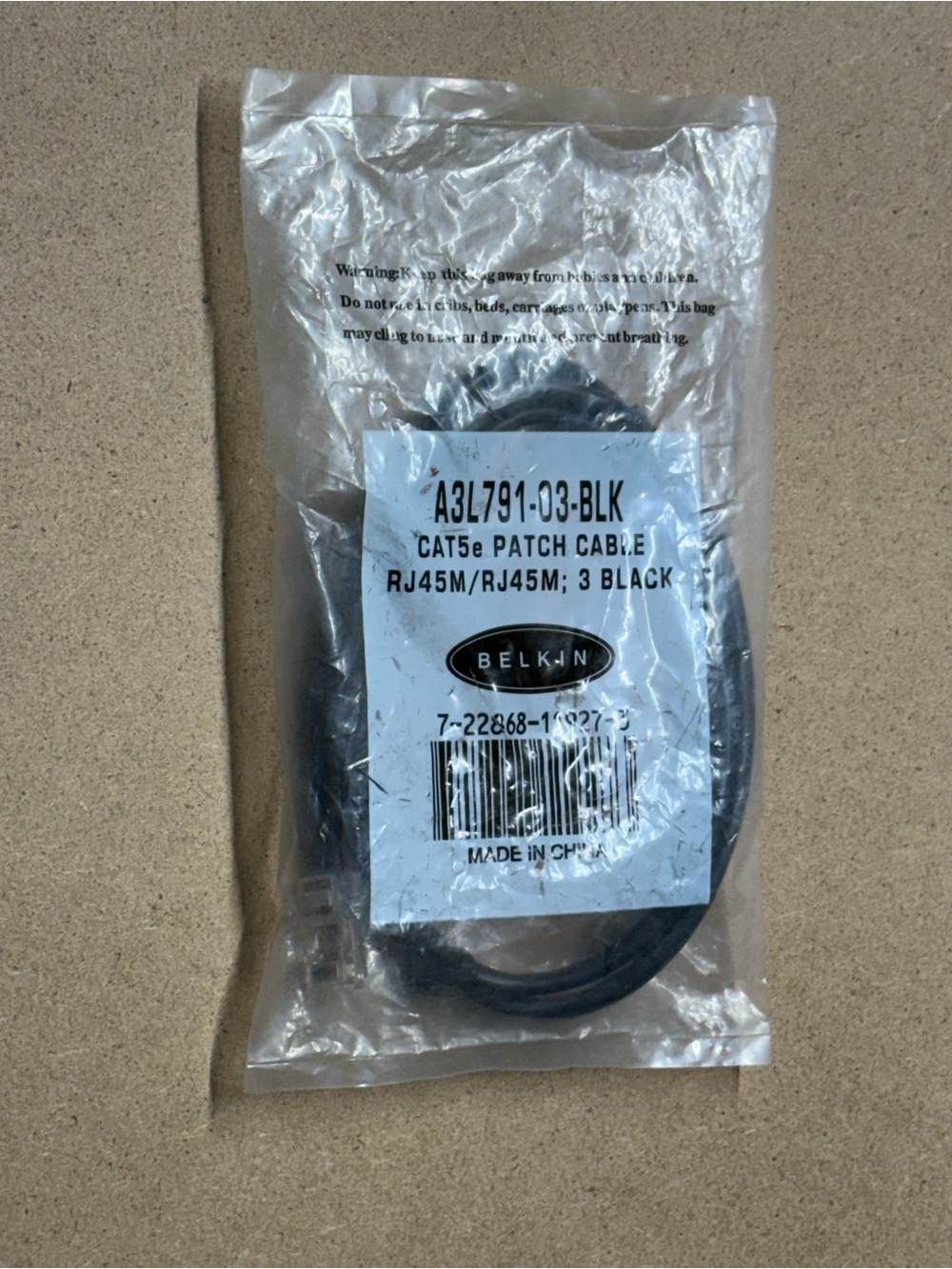 Belkin Cat5e Patch Ethernet Cable (Brand New, Plastic-Sealed)